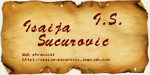 Isaija Šućurović vizit kartica
